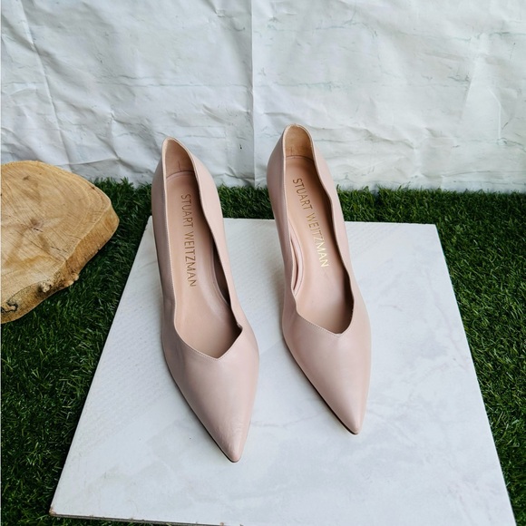 STUART WEITZMAN NUDE  pointy toe Anny Pumps Size  9.5 - Picture 5 of 16